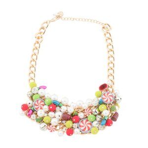BETSEY JOHNSON multi Holiday Candy Bib Necklace